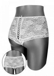 Shorty ouvert entre jambes Cyntia dentelle  blanc