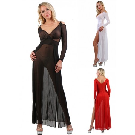 Robe longue sexy a manches longues sophie libertine vannes