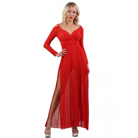 Robe sexy en tulle rouge sophie libertine vannes