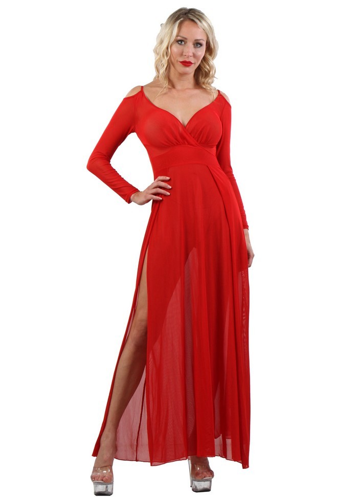 Robe sexy en tulle rouge sophie libertine vannes