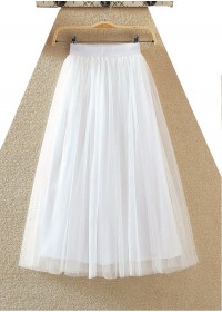 Jupe longue tutu en tulle blanc