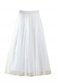 Jupe longue tutu en tulle blanc mariee