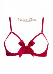 Maison Close Soutien gorge seins nus  rouge