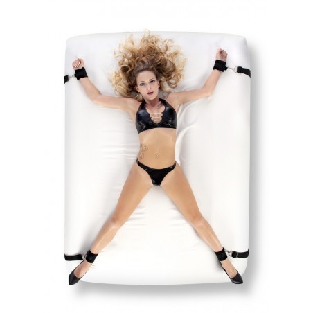 Kit sangle de lit avec 4 menottes scratch Fetish Tentation