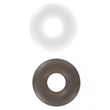 Cockring  donuts anneau pénis StudRing x 2 pièces blanc- noir
