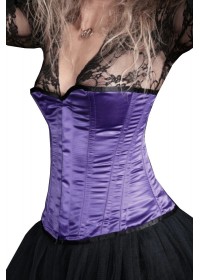 Corset sexy demi-seins violet esprit rétro gothique Sophie Libertine Vannes