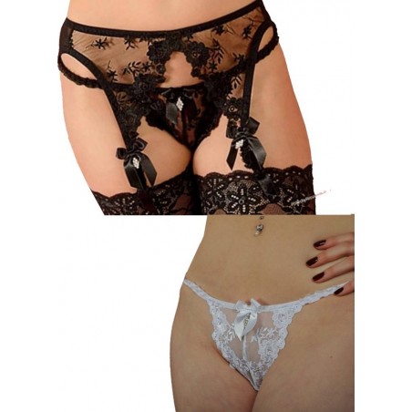 Lingerie sexy en dentelle brodée pour femme sophie libertine Vannes