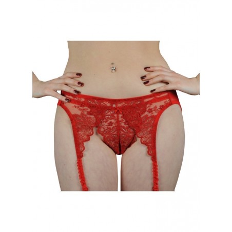 Porte-jarretelle femme en dentelle rouge Folies By Renaud