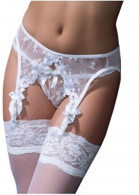 Porte-jarretelle en dentelle blanche lingerie féminine sexy pour femme