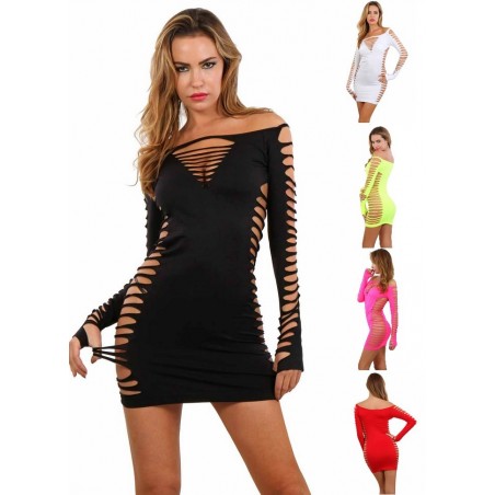 Spazm 6043 Robe sexy filet manches longues Too Good