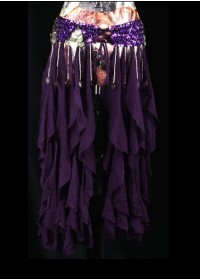 Ensemble oriental ceinture longue violet