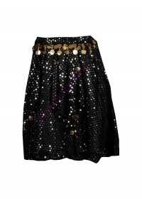 Oriental Enfant Ensemble Jupe longue sequins or noir