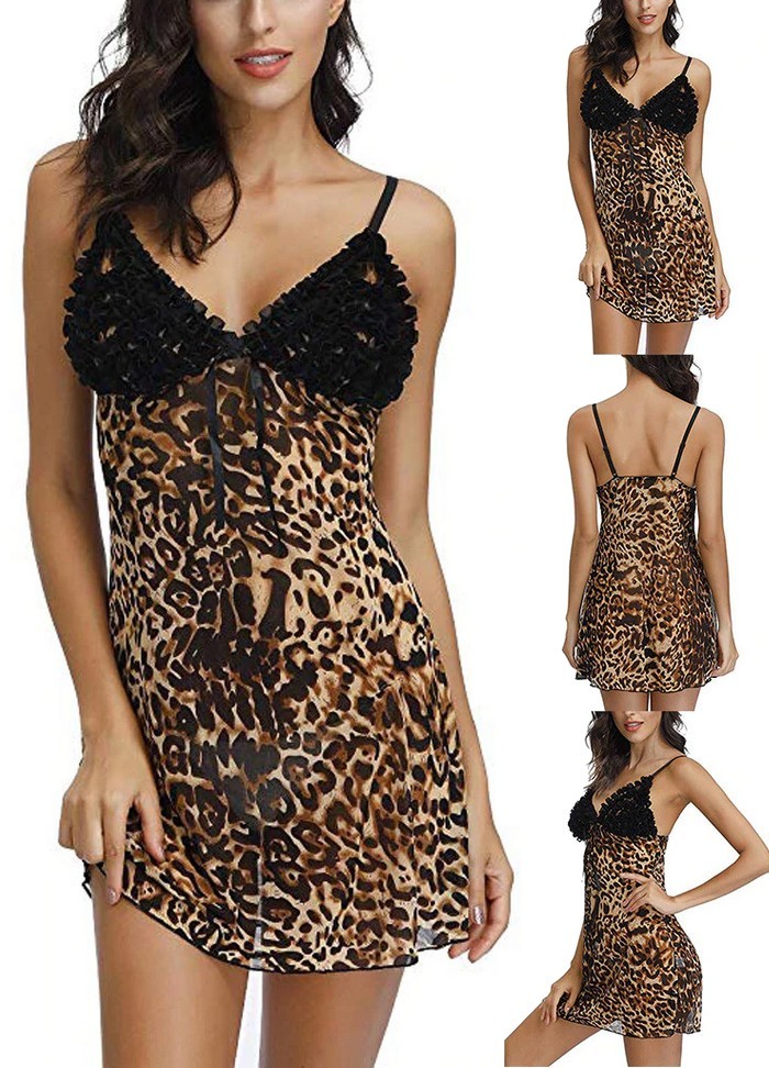 Nuisette léopard en tulle...