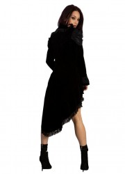 Manteau long Veste fraque Frederika velours noir gothique sm tenue de chateau