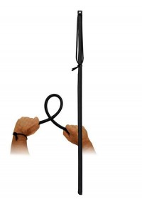 Cravache cane fléxible cuir noir L 65cm