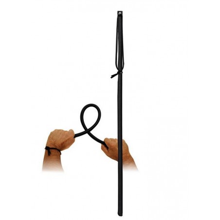 Cravache cane fléxible cuir noir L 65cm