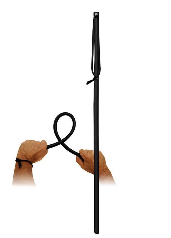 Cravache cane fléxible cuir noir L 65cm