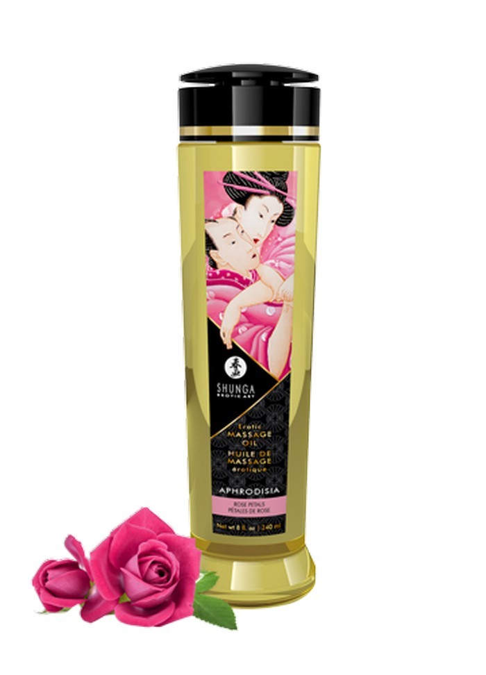 Shunga Huile de massage Aphrodisia rose