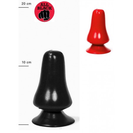 Allblack-Plug anal champignon L 12.5 cm  Rouge-Noir sophie libertine