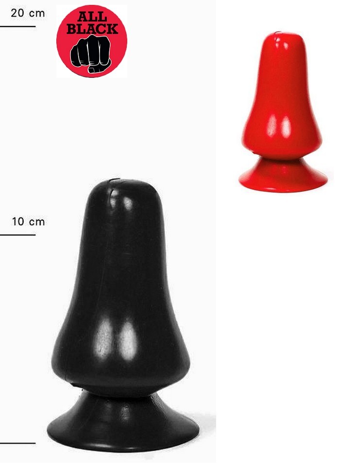 Allblack-Plug anal champignon L 12.5 cm  Rouge-Noir sophie libertine