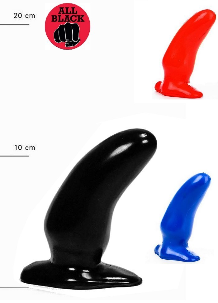 AllBlack-Plug anal incurvé L 12.8 cm bleu-rouge-noir sophielibertine