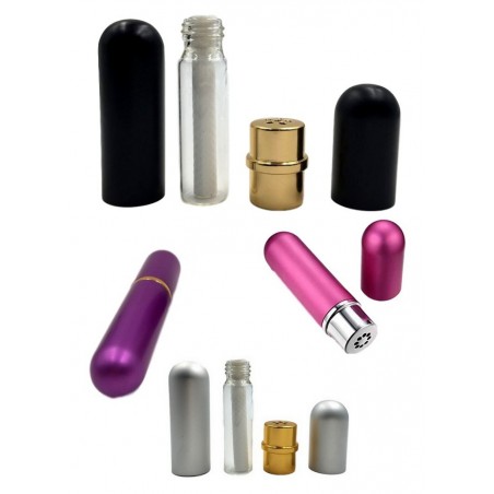 Inhalateur de poppers en aluminium rose-noir-acier-violet-sophielibertine