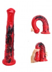 Gode Zoo cheval L 28cm diametre 4.5 cm rouge noir sophie libertine