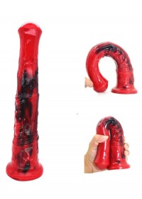 Gode Zoo cheval L 28cm diametre 4.5 cm rouge noir sophie libertine