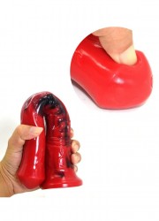 Gode Zoo cheval L 28cm diametre 4.5 cm rouge noir-blanc-bleu sophie libertine vannes