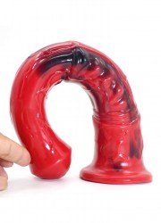 Gode Zoo cheval L 28cm diametre 4.5 cm rouge noir-flexible sophie libertine