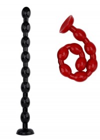 Perles anales L 50 cm  Ø 3.7 cm noir-rouge sophie libertine