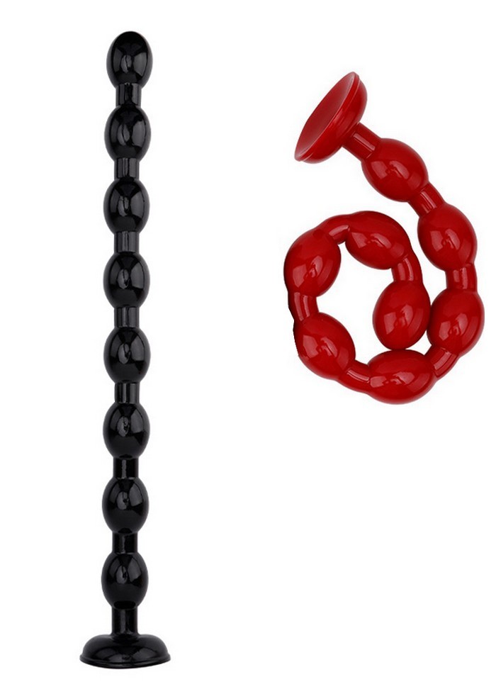 Perles anales L 50 cm  Ø 3.7 cm noir-rouge sophie libertine