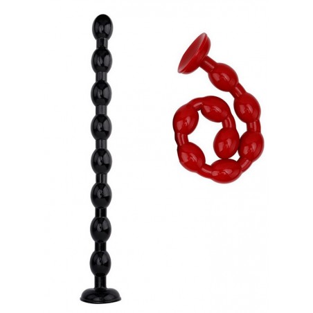 Perles anales L 50 cm  Ø 3.7 cm noir-rouge sophie libertine