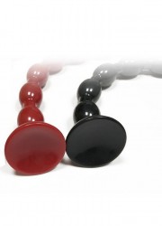 Perles anales L 50 cm  Ø 3.7 cm ventouse noir-rouge sophie libertine