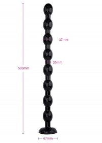 Perles anales L 50 cm  Ø 3.7 cm noir dimension sophie libertine