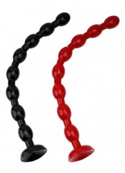 Perles anales L 50 cm  Ø 3.7 cm noir-rouge sophie libertine vannes