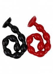 Perles anales L 50 cm  Ø 3.7 cm noir-rouge sophie libertine vannes