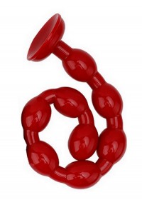 Perles anales souple L 50 cm  Ø 3.7 cm rouge sophie libertine vannes