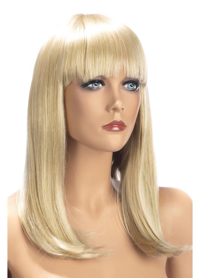 Perruque Emma coupe carré longs cheveux blond sophie libertine