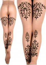 Collant chic Ballerina Tattoo nude motifs tribal noir sophie libertine