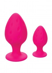 Coffret 2 plugs anal Cheeky Buttplug silicone rose