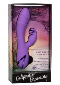Vibromasseur Rabbit Rechargeable Rotation & clitoris West Coast Wave Rider violet boite