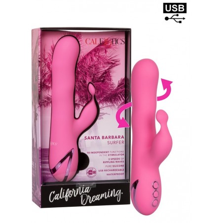 Vibromasseur rabbit rechargeable avec ondulation et vibration clitoridienne