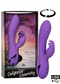 Vibromasseur Rabbit Rechargeable Rotation & clitoris West Coast Wave Rider violet