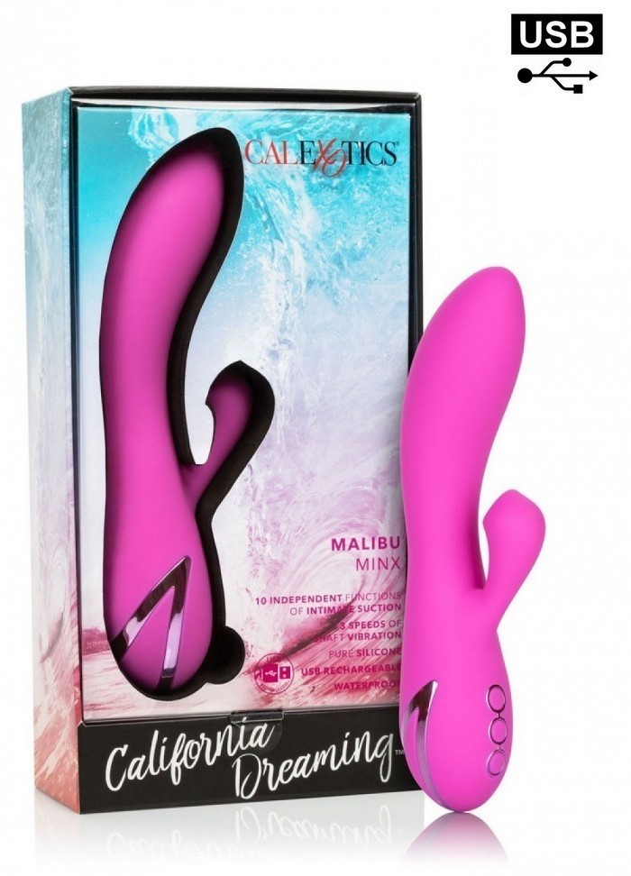 Vibromasseur rechargeable Clitoris et PointG Malibu Minx rose