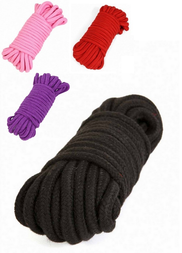 Spazm16010 Corde coton bondage shibari 10M - noir-rose-rouge-violet
