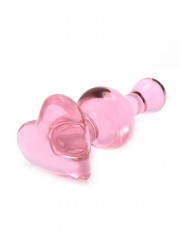 Plug en verre Glass Dildo Heart Love Coeur rose