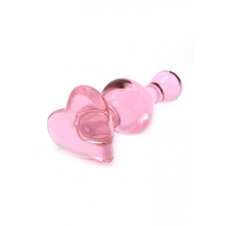 Plug en verre Glass Dildo Heart Love Coeur rose
