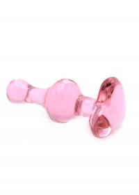 Plug verre Glass Dildo Heart Love Coeur rose