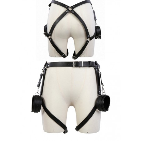 Spazm3024267 Harnais de taille & cuisses avec menottes